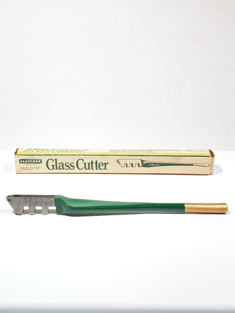 VINTAGE FLETCHER "GOLD TIP" GLASS CUTTER...1960'S... NEW OLD STOCK...MADE IN USA
